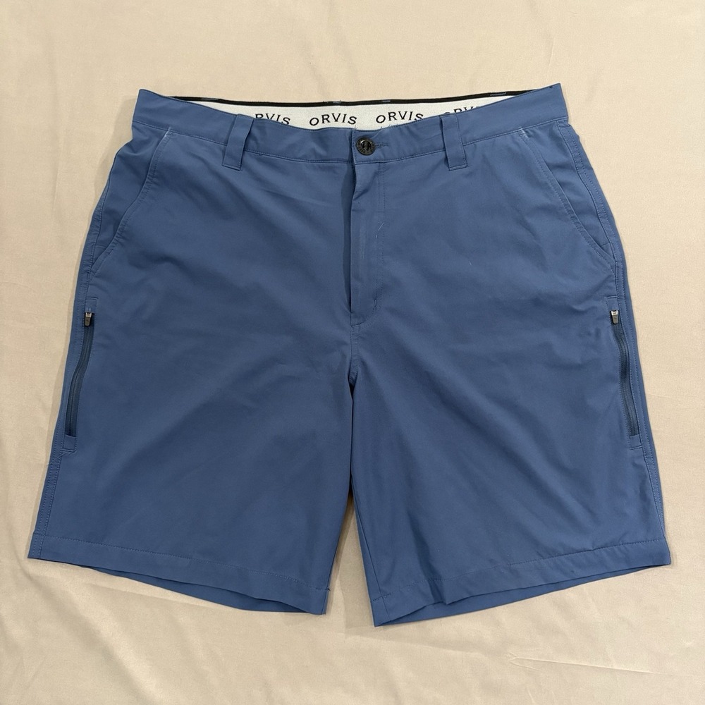 Orvis Men's Outdoor Shorts Jackson Quick Dry Stretch Hiking Solid Blue 36
